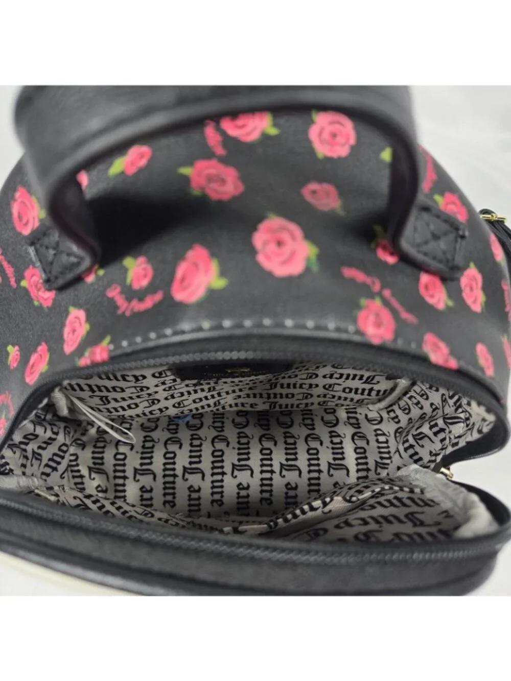 Juicy Couture Black Disty Dusty Rose Promenade Small Backpack
